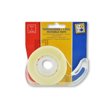 Tape invisible+houder 18mmx30m bls