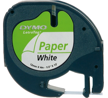 Tape 12mm Dymo LetraTag Papier Wit