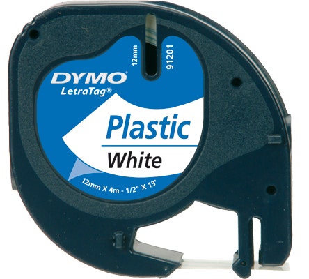 Tape 12mm Dymo LetraTag Plastic Wit