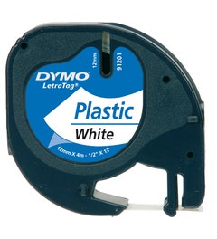 Tape 12mm Dymo LetraTag Plastic Wit