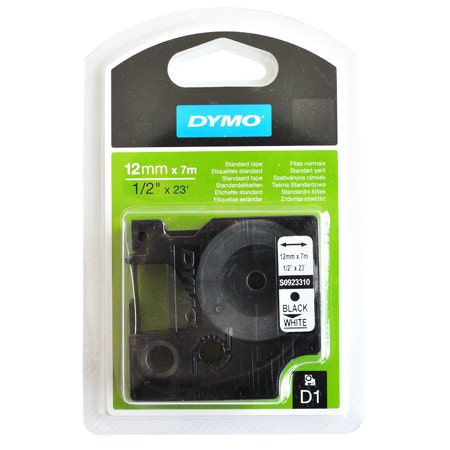 DymoTape 12mm D1 Zwart op wit