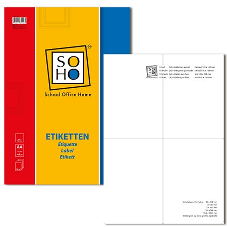 Etiketten A4 105x148mm 10 vel à 4 stuks