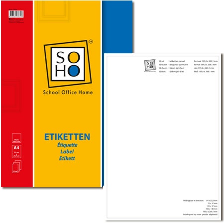 Etiket A4 199;6x289;1mm 10 vel à 1 stuk