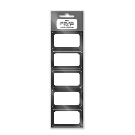 Schooletiketten zwart 20 stuks