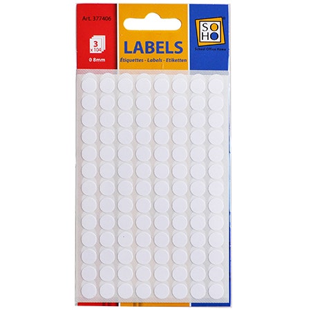 24. Etiketten rond 8mm wit