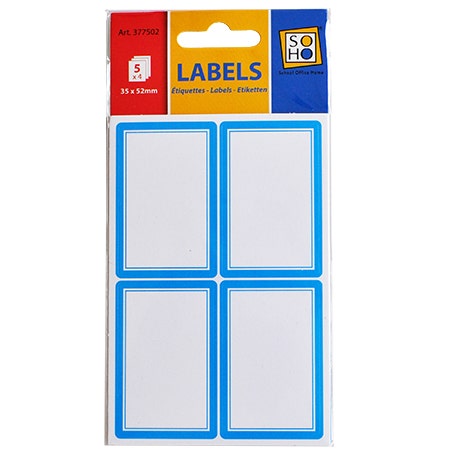 26. Schooletiket wit met blauwe rand