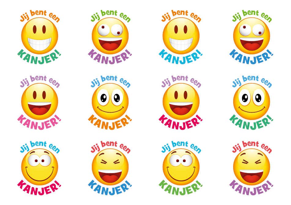 Beloningsstickers smileys met de tekst kanjer
