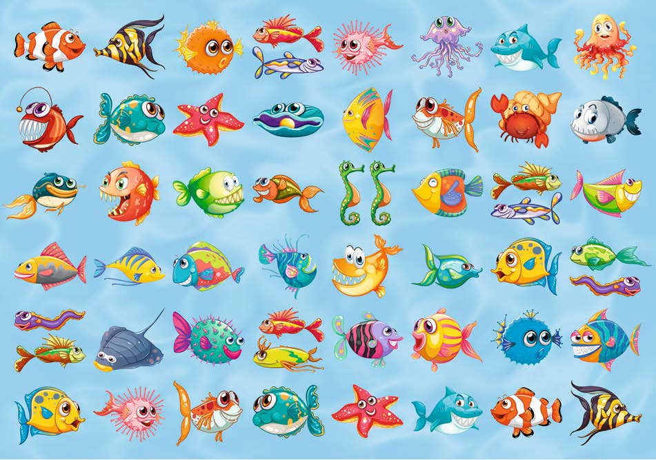 Beloningsstickers kleurige vissen