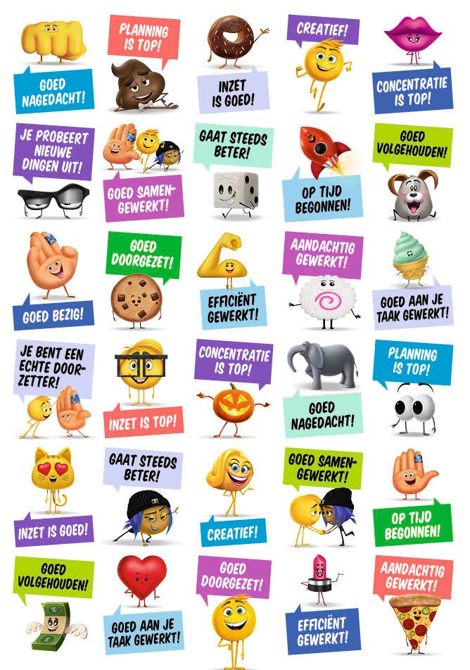 Beloningsstickers nindsetstickers emoticons