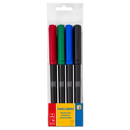 Fineliners 0.4mm 4 stuks