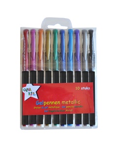 Gelpennen metallic in etui 10 stuks