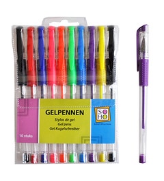 Gelpennen in etui 10 stuks