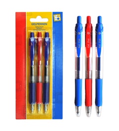 Gelpennen 3 stuks zwart/rood/blauw