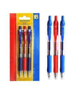 Gelpennen 3 stuks zwart/rood/blauw
