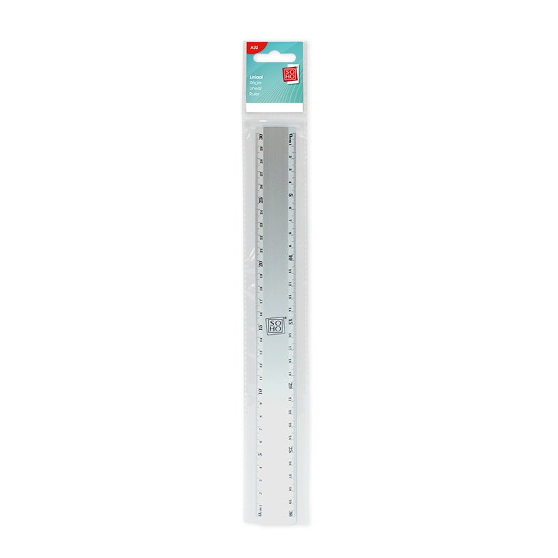 Liniaal 30cm aluminium