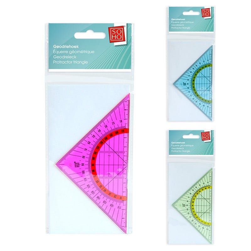 Geodriehoek felle kleuren SOHO
