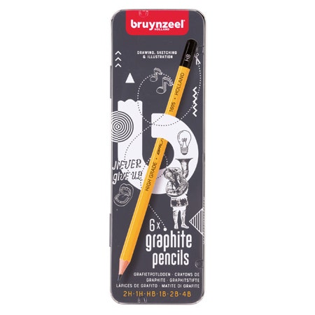 Bruynzeel Expression 6 potloden in blik 2H t/m 4B