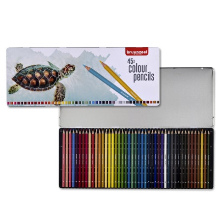 Bruynzeel 45 kleurpotloden in blik Schildpad
