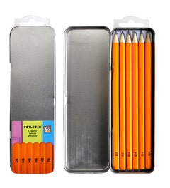Potloden in blik 4xHB - 1x2B - 1x2H