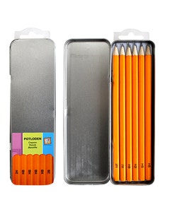 Potloden in blik 4xHB - 1x2B - 1x2H