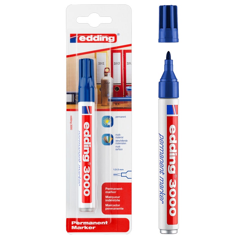 Edding 3000 blauw 1.5-3mm ronde punt op blister