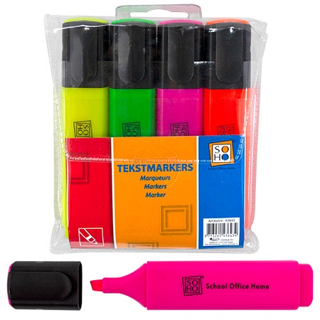 Tekstmarkers in etui 4 stuks