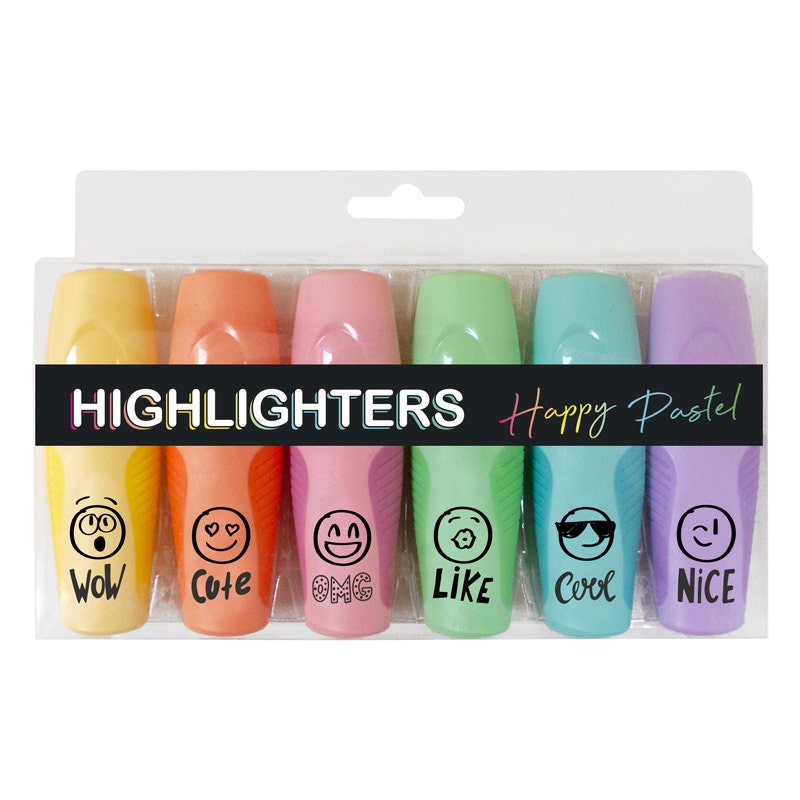 Highlighters happy pastel 6 stuks