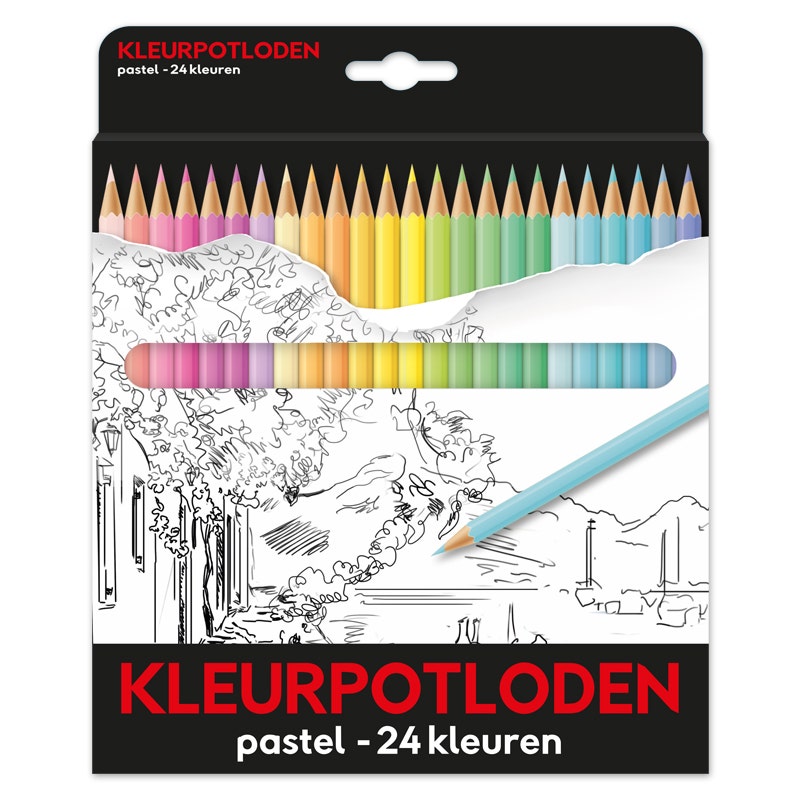 Kleurpotloden pastel 24 stuks