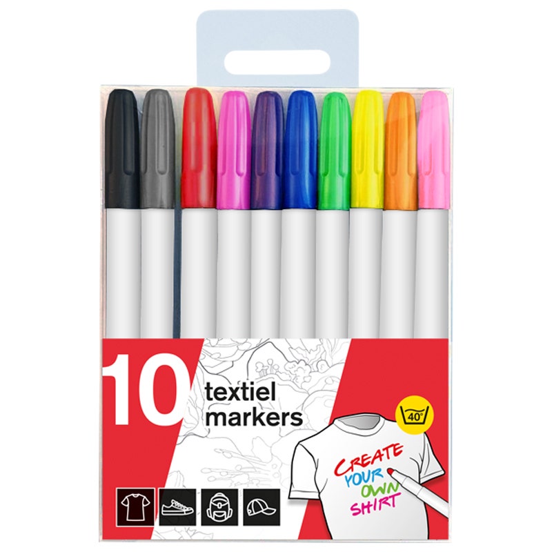 Textielmarkers 10 stuks
