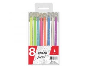 8 gelpennen in pastelkleuren