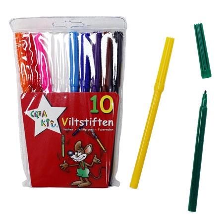 Viltstiften in etui 10 stuks Crea-kit