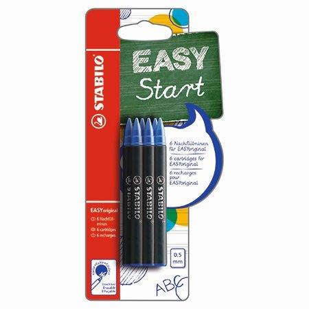 Stabilo Easy Original vullingen 6 stuks blauw 0.5mm blister