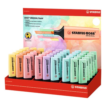 Stabilo Boss original highlighter pastel display