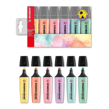 Stabilo Boss original highlighter pastel 6 stuks in etui