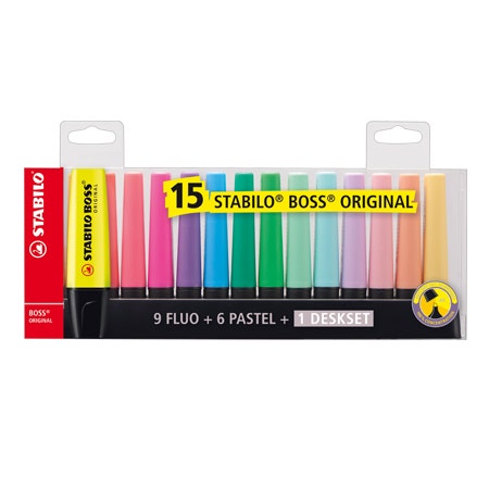 Stabilo Boss highlighter original Deskset 15 stuks