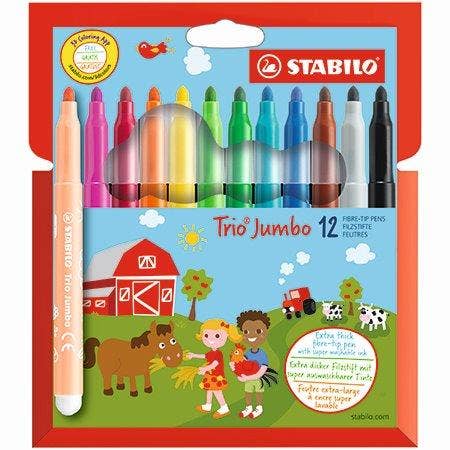 Stabilo Trio Jumbo viltstiften 12 stuks