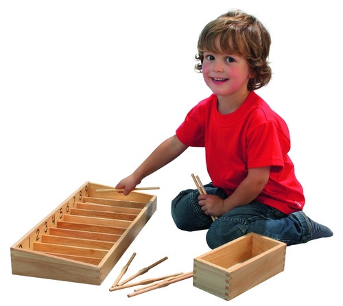 Montessori houten rekenstokken (45 stuks)