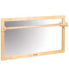 Spiegel plexiglas met verstelbare houten stok