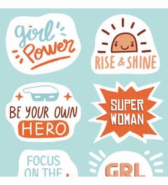 Girl Power Teksten Beloningsstickers