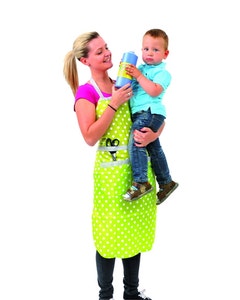 Schort (groen met witte stippen)