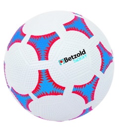 Rubber voetbal (blauw/rood)