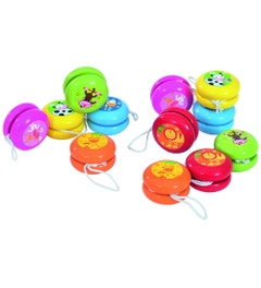 Kleurrijke houten jojo's (set van 12 stuks)
