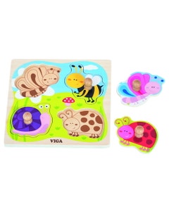 Grote houten knop puzzel Insecten