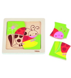 Houten puzzel lieveheersbeestje