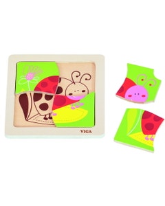Houten puzzel lieveheersbeestje