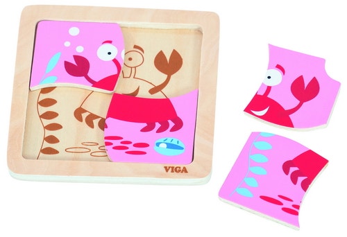 Houten puzzel krab