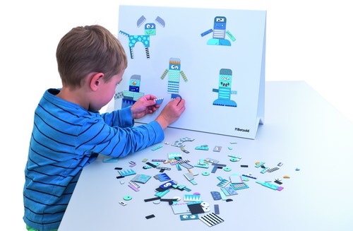 Magnetische puzzel spelletjes (mini-robots en vrienden)