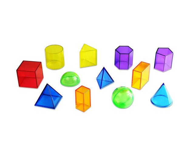 Geometrische vormen (12 stuks - 6 kleuren transparant)