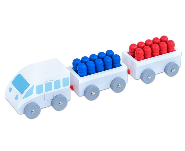 Rekentrein - hout (tellen tot 20)