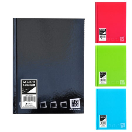 Schrift A5 lijn harde kaft felle kleuren